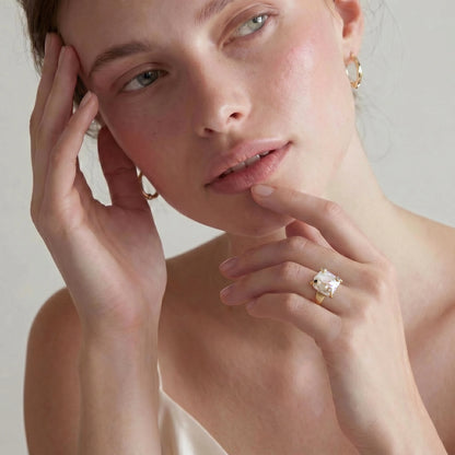 Anello Statement con Perla Barocca